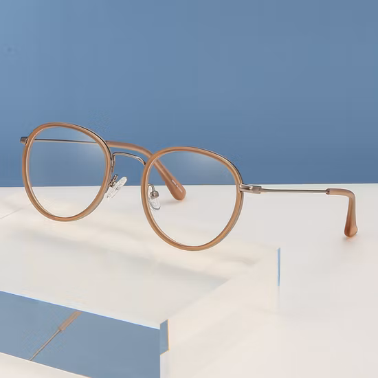 Handmade Classic Design Round Acetate Metal Optical Frames