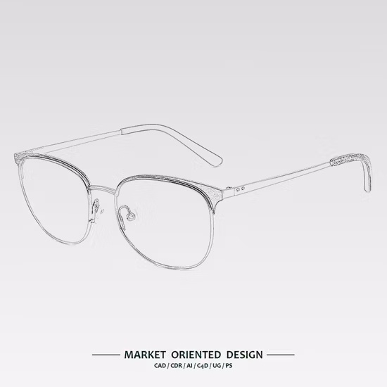 Металлические с ацетатными женскими модными оптическими оправами для бровей